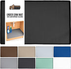 GORILLA GRIP Waterproof Silicone Under Sink Mat with Raised Lip for Kitchen and Bathroom, Cabinet Shelf Liner Stay in Place M