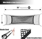 Double-Layer Trunk Cargo Elastic Net for SUV, 35x11 Stretch to 65x25 for Car Organizer Heavy Duty with Hooks
