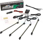 LEDGlow 4pc Purple LED Interior Footwell Underdash Neon Lighting Kit for Cars & Trucks - 7 Unique Patterns - Music Mode - 8 Brightness Levels - Auto Illumination - Includes Cigarette Power Adapter