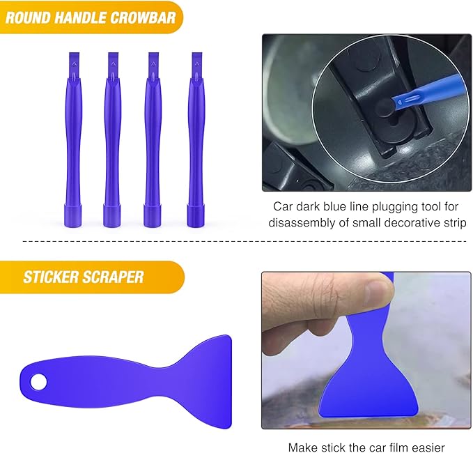 GOOACC 102Pcs Trim Removal Tool, Auto Push Pin Nylon Bumper Retainer Clip Set Fastener Terminal Remover Tool Round Handle Cro