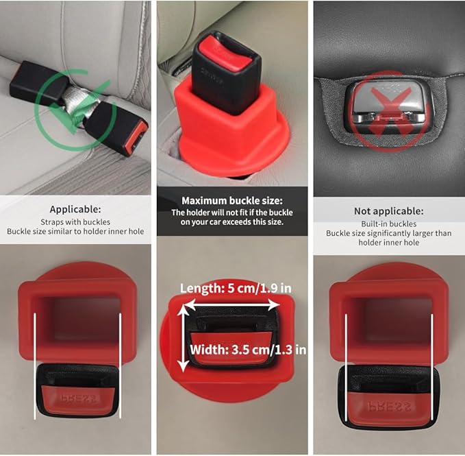 Seat Belt Buckle Holder – Easy Access to The Buckles of Rear Seats - Plug The Seat Belt in with Only One Hand – Friendly to Kids, and Passengers with Special Needs (Fluorescent x2)