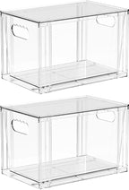 Yieach 2 Pack Baby Bottle Organizer for Countertop,Large Stackable Storage Bins Under The Sink,Acrylic Drawer Organizer and B