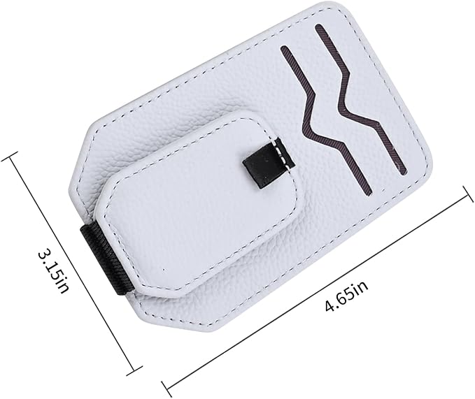Leather Car Sun Visor Organizer with Sunglass Holder, Multifunctional Eyeglasses Ticket Credit Card Clip and Bills Storage Pocket, Universal Auto Interior Accessories(Grey), 580grey
