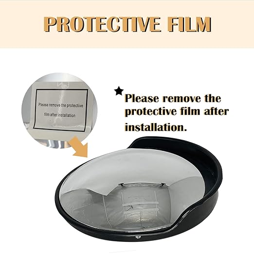 Convex Mirror - 12" Safety Mirrors for Garage, Warehouse, Pole-Mount Large Security Mirror for Driveway with Flexible PC Lens (12 Inch, Black)