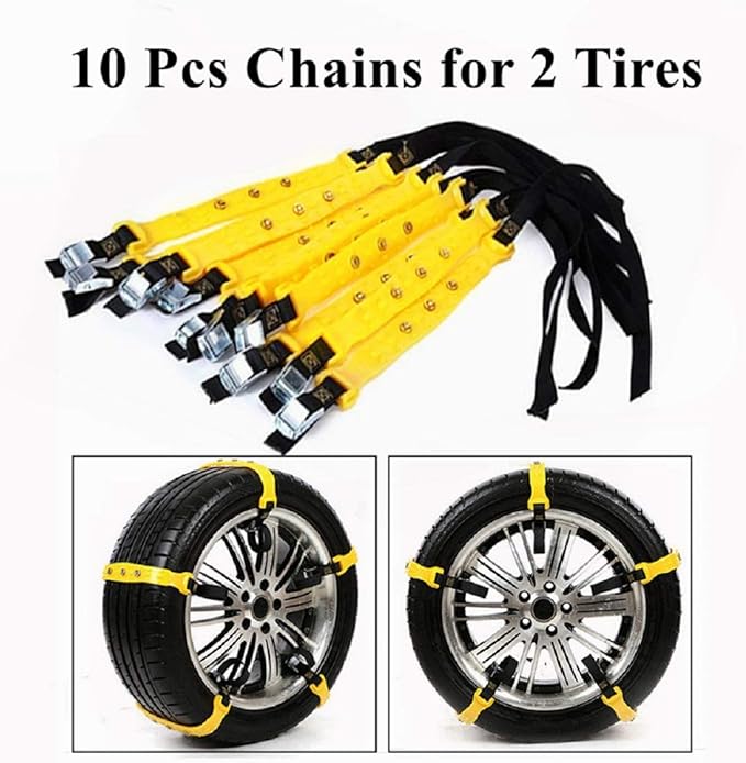 Snow Chains for SUV Car Anti Slip Adjustable Universal Emergency Thickening Anti Skid Tire Chain,Winter Driving Security Chai