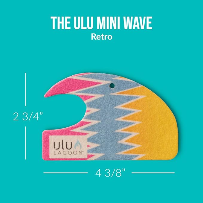 ulu Lagoon Hanging Car Air Freshener | Tropical Beach Coconut Surf Wax Scent Mini Wave | Long Lasting Car Freshener, Closet a
