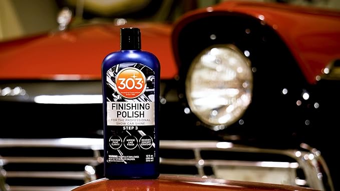 303 Products Finishing Polish for The Professional Show Car Shine - Maximum Paint Clarity - Mirror Like Finish - Removes 2500 Grit Scratches (Step 3), 12 fl. oz. (30703)