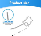 50 Pack 2 Inch Pegboard Hooks, L Shape Metal Hooks Kit for 1/4" and 1/8" Pegboard, Utility Hooks Suit for Organizing Storage 
