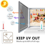 KESPEN Window Film One Way Daytime Privacy Static Cling Sun Blocking Anti UV Reflective Window Tint for Home and Office, Black-Silver, 23.6 Inch X 6.5 Feet