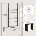 Consumest Over Door Hat Organizer - 3 Tier Wall Mounted Hat Rack with 16 Hooks and 10 Movable Clips, Hanging Baseball Cap Sto