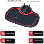 Multifunction Car Anti-slip Mat, Storage Pad & Rotatable Phone Holder & Parking Number Plate, Large Organizer Pad for Phone K