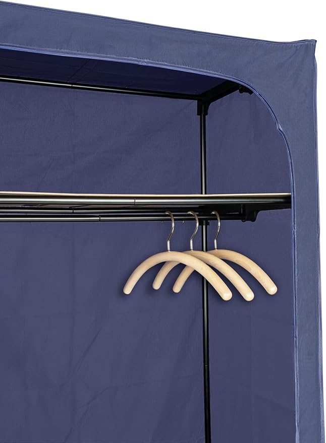 Wenko 64530100 Business Wardrobe with Shelf for Mobile Wardrobe 75 x 160 x 50 cm Dark Blue