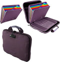 Fireproof Document Box, Hard Case Fireproof File Organizer Box with Lock and 13 Pocket Accordion File Folder, Portable Safe B