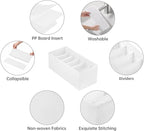 3 Packs Fabric Belt Organizer, 6 Grids Belt Organizer for Closet and Drawer, Foldable Dresser Drawer Organizers, Tie Holder -