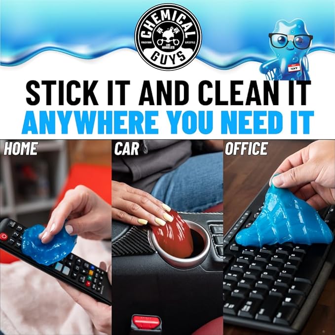 Chemical Guys Sticky Icky Car Cleaning Gel, Green Apple & Sweet Strawberry Scent - Detailing Kit, Car Dust Crevice Cleaner, S