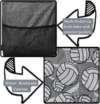 NGIL Extra Large Utility Tote Reusable Grocery Bag Oversized Collapsible for Groceries, Storage, Picnic, Beach (Volleyball-Black)