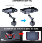 Larger Car Cup Holder Tray, 9~11 inch Expandable Car Food Tray for Eating Hamburger/Snacks, Car Travel Cup Coffee Table Stand