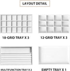 Frebeauty Jewelry Organizer Tray,Stackable Velvet Jewelry Trays,Drawer Inserts Earring Organizer For Women Jewelry Storage Di