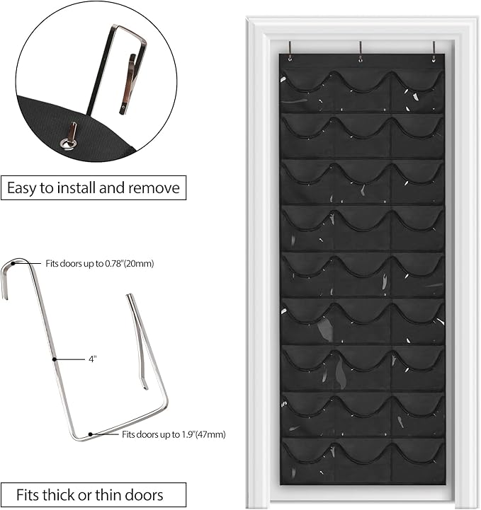 Dofilachy Hat Rack - Hat Organizer - Hat Racks for Baseball Caps, Visible Hat Holder - Baseball Rack for Wall Door with 3 Hoo