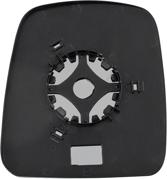 TRQ Passenger Side Manual Mirror Glass Snap On Clear Compatible with 2003-2007 Chevrolet Express 1500 2500 3500, GMC Savana 1