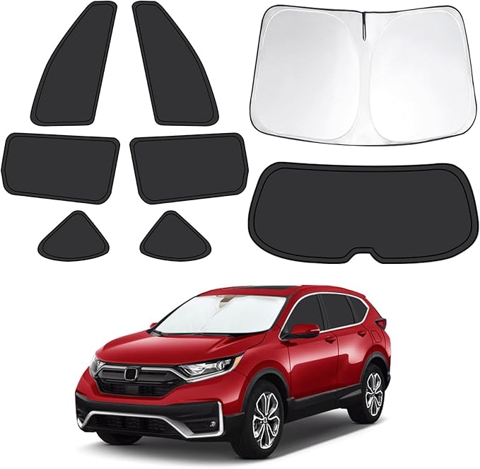 8pcs Car Window Shades for Honda CRV 2017-2022, Full Car Window Covers for Privacy, Sunshades for CRV Front Rear Windshield Side Windows to Block UV and Protect Privacy