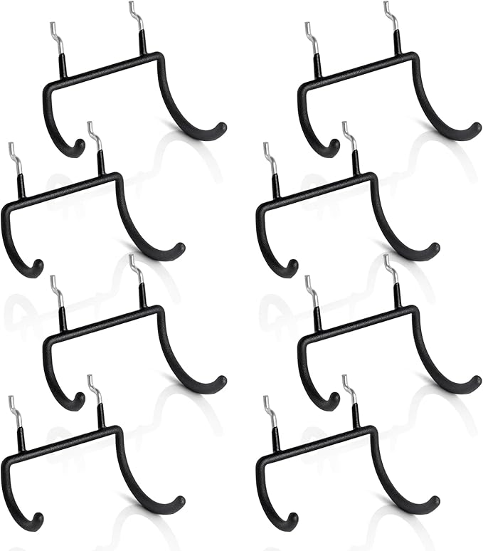 LIGHT DUST Utility Heavy Duty Pegboard Hooks - 8Pack Peg Board Accessories for Hanging Tools Fit 1/4" Peg Holes - Pegboard Or