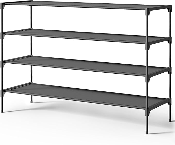 Kitsure Shoe Rack - Non-Woven Shoe Rack Shelf, Shoe Organizer for Closet, Entryway, Garage & Corridor, Stackable Shoe Shelves