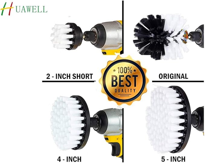 HUAWELL Automotive Soft White-Car Accessories Car Cleaning Brush - Drill Brush -Wheel Brush - Car Mats - Detail Brush - Carpe