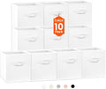 Criusia Storage Cubes, 11 Inch Cube Storage Bins for Shelves Closet Nursery Bedroom - 10 Pack Collapsible Baskets with Handle