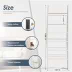 Delywh Wood Blanket Ladder, 57.5'' Rustic Towel Quilt Throw Blanket Ladders for The Living Room, Bedroom, Nursery Stand Holde
