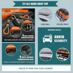 15cu ft Waterproof Car Roof Bag - Universal Fit, Anti-Slip Mat, 8 Straps & Lock Included