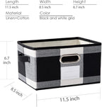 PRANDOM Fodable Storage Bins for Closet [3-pack] Decorative Fabric Storage Baskets Cubes with Leather/Metal Handles for Shelv