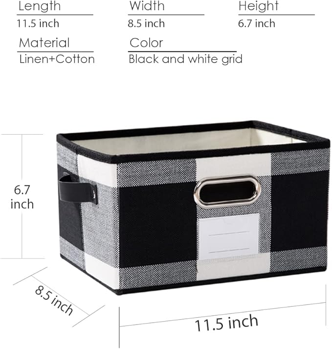 PRANDOM Fodable Storage Bins for Closet [3-pack] Decorative Fabric Storage Baskets Cubes with Leather/Metal Handles for Shelv