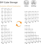 AWTATOS Cube Storage Organizer Storage 12 Cube Bookshelf DIY Plastic Closet Storage Shelves with Wooden Mallet, Ideal Storage