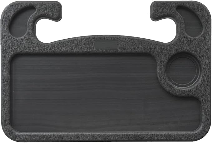 HORRY Steering Wheel Tray Universal Double-Sided Car Food Trays for Eating Reading Car Tray Table for Travel Cup Holder Desk for Driver Car Laptop Mount (Black)