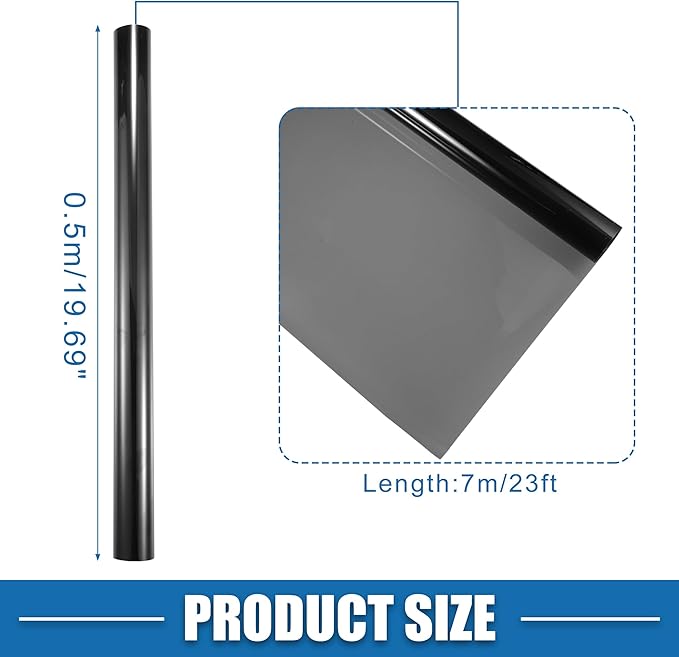 Automotive Window Tint Film Heat Block Scratch Resistant 25% VLT 0.5x7m Car Ceramic Tint PET Black
