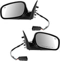 TRQ 2 Piece Driver and Passenger Side Mirror Assembly Set Electric Adjustment Heated Memory Puddle Light Black Compatible wit