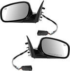 TRQ 2 Piece Driver and Passenger Side Mirror Assembly Set Electric Adjustment Heated Memory Puddle Light Black Compatible wit