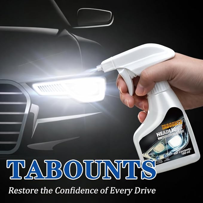 Headlight Restoration Kit, Automotive Headlight Cleaner and Yellowed Head Light Restoring Kit,Helps Clear Dull & Oxidized Lenses,Suitable for All Vehicle Headlamps