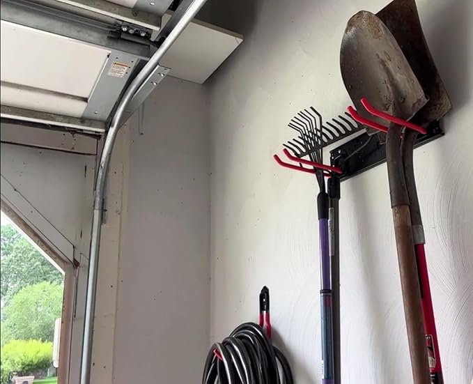 Ultrawall Multi-Storage Garage Hooks, Utility Rack with Multiple Installation Methods, Wall-Mounted Garden Tool Organizer Sys