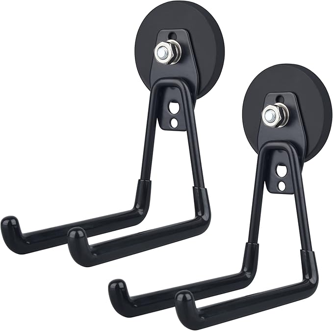 ULIBERMAGNET Magnetic Hooks,Heavy Duty Extra Large Hooks,Power Tool Organizer for Workshop Organization, 2 Pack Tool Hooks fo