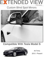 Blind Spot Mirrors- Compatible with Tesla Model S Extended View - 2 Piece Set (Left & Right)