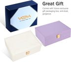 Voova Jewelry Box Organizer for Women Girls, 2 Layer Large Men Jewelry Storage Case, PU Leather Display Jewellery Holder with