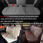 Black Panther Luxury PU Leather Rear Car Seat Cover, Compatible with Compact,Small and Medium Vehicles, Adjustable Length 49-