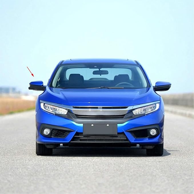 Blue Right Mirror Cap Cover For Honda Civic 2016 2017 2018 2019 2020 2021 Rearview Mirror Cap Replacement (Blue Right Side)