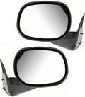 TRQ 2 Piece Driver and Passenger Side Mirror Assembly Set Manual Adjustment Non-Heated No Memory Black Compatible with 1998-2