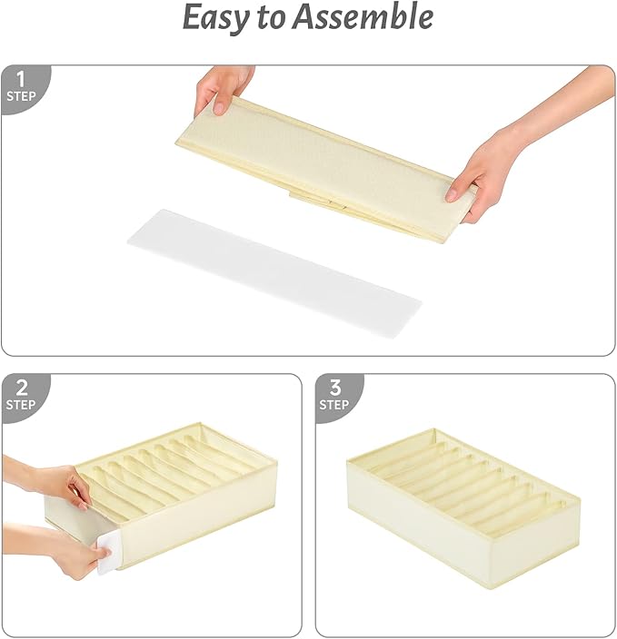 4 Packs T-shirt Drawer Organizers for Clothing,10 Grids Compartment Wardrobe Storage Box, Washable Clothes Organizer for Fold