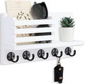 Lwenki Key Holder for Wall – Decorative Wooden Mail Holder and Key Shelf with Mounting Hardware, Installation Guide – Paulown