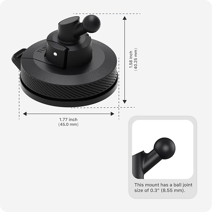 TUSITA Mini Suction Cup Mount Compatible with Garmin Dash Cam 45 46 47 55 56 57 65W 66W 67W,Speak Plus