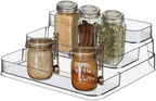 2pcs Acrylic Rack, No Assembly Clear 3 Tier Condiment Bottle Shelf Vanity Organizer for Cabinet Kitchen Bathroom